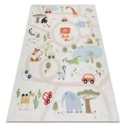 Tappeto lavabile BAMBINO 1165 Zoo per bambini antiscivolo - beige