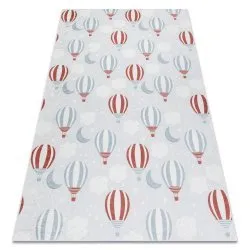 Tappeto lavabile BAMBINO 1349 Palloncini, nuvole per bambini antiscivolo - grigio