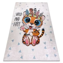 Tappeto lavabile BAMBINO 1960 Tigre, indiano per bambini antiscivolo - bianco