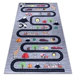 Tappeto lavabile BAMBINO 2092 Viuzze, macchine per bambini antiscivolo - antracite