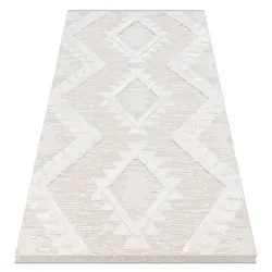 Tappeto ECO SISAL BOHO MOROC Diamants 22312 franges - strutturale beige / crema, tappeto in cotone riciclato