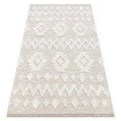 Tappeto ECO SISAL MOROC 22319 rombi boho franges - strutturale beige / crema