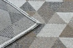 Dywan CASA Ekologiczny, EKO SIZAL Boho Trójkąty 2816 krem / taupe, z bawełny recyklingowanej