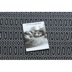 Tappeto CASA ECO SISAL BOHO Occhielli 22075 nero / grigio, tappeto in cotone riciclato