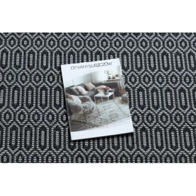 Tappeto CASA ECO SISAL BOHO Occhielli 22075 nero / grigio, tappeto in cotone riciclato