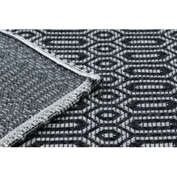Tappeto CASA ECO SISAL BOHO Occhielli 22075 nero / grigio, tappeto in cotone riciclato