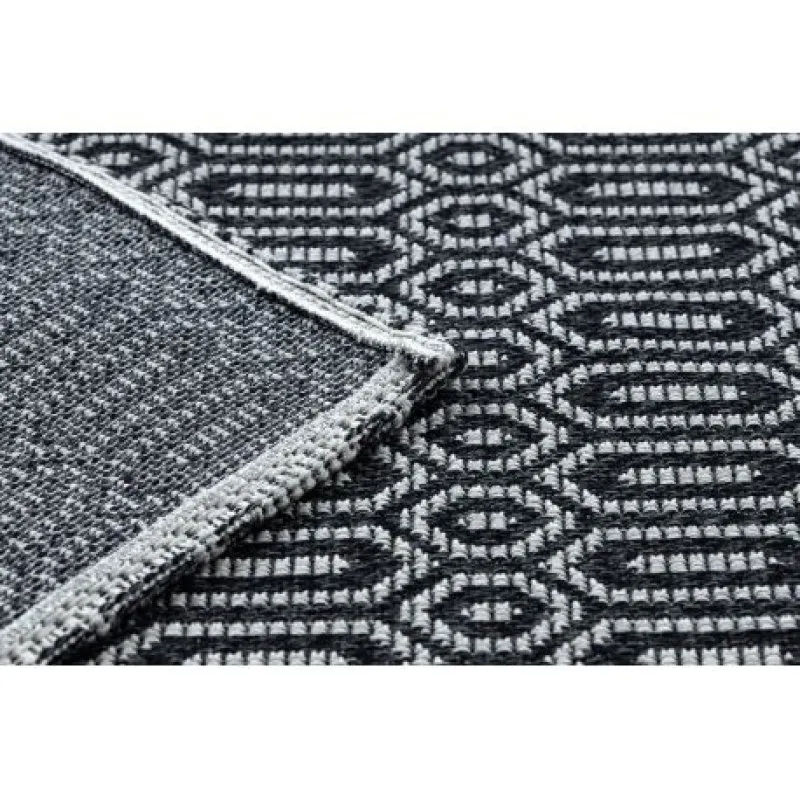 Tappeto CASA ECO SISAL BOHO Occhielli 22075 nero / grigio, tappeto in cotone riciclato