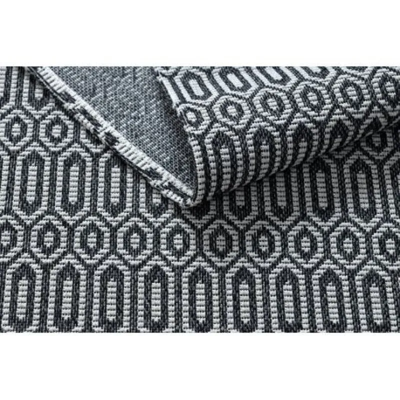 Tappeto CASA ECO SISAL BOHO Occhielli 22075 nero / grigio, tappeto in cotone riciclato