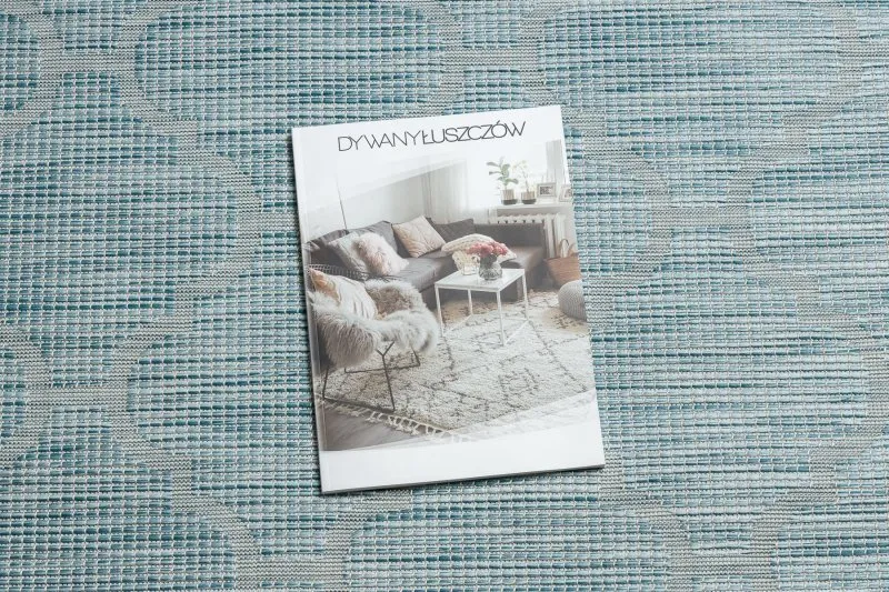 Tappeto SISAL PATIO 3069 Traliccio marocchino tessuto piatto - blu acqua