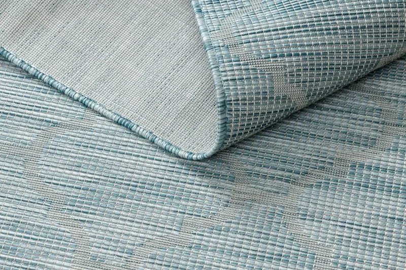 Tappeto SISAL PATIO 3069 Traliccio marocchino tessuto piatto - blu acqua