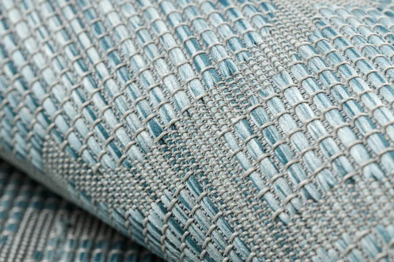 Tappeto SISAL PATIO 3069 Traliccio marocchino tessuto piatto - blu acqua