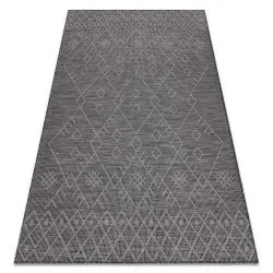 Tappeto SISAL PATIO 3077 Boho tessuto piatto - nero