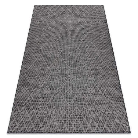 Tappeto SISAL PATIO 3077 Boho tessuto piatto - nero