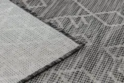 Tappeto SISAL PATIO 3077 Boho tessuto piatto - nero