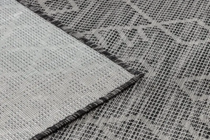 Tappeto SISAL PATIO 3077 Boho tessuto piatto - nero