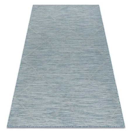 Tappeto SISAL PATIO 3075 Diamanti tessuto piatto - blu acqua
