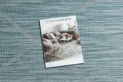 Tappeto SISAL PATIO 3075 Diamanti tessuto piatto - blu acqua