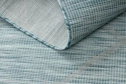 Tappeto SISAL PATIO 3075 Diamanti tessuto piatto - blu acqua