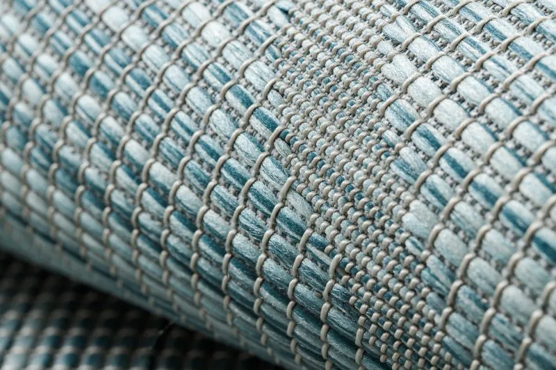 Tappeto SISAL PATIO 3075 Diamanti tessuto piatto - blu acqua