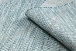 Tappeto SISAL PATIO 3075 Diamanti tessuto piatto - blu acqua