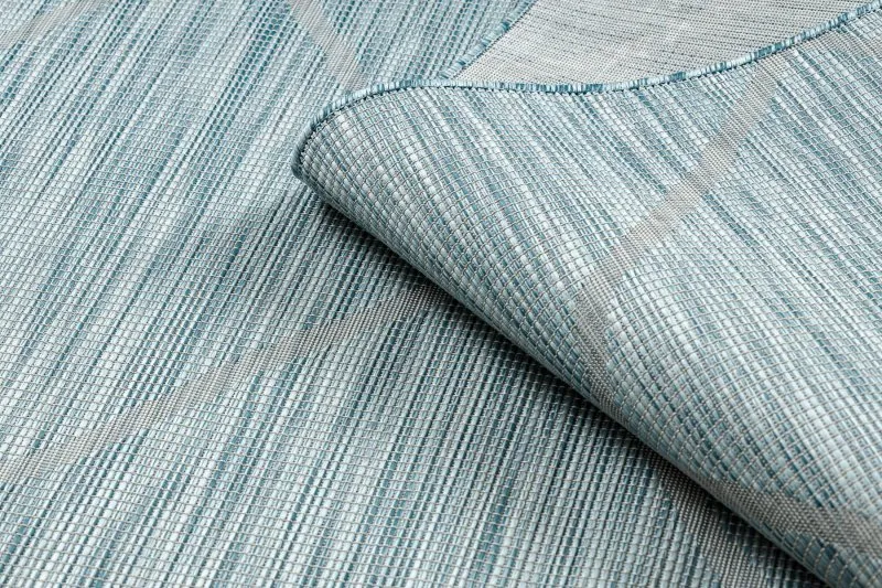 Tappeto SISAL PATIO 3075 Diamanti tessuto piatto - blu acqua