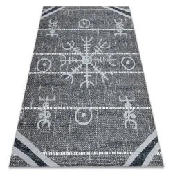 Tappeto ANTIKA 118 tek, azteco moderno, lavabile - grigio