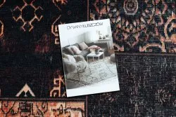 Dywan ANTIKA ancient chocolate, koło nowoczesny patchwork, grecki do prania - czarny / terakota