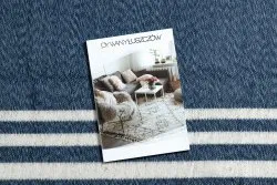 Dywan TWIN 22990 Ramka bawełna, dwustronny Ekologiczny frędzle - granat / krem