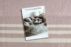 Dywan TWIN 22990 Ramka bawełna, dwustronny, Ekologiczny frędzle - różowy / krem