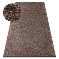 Tappeto FLORENCE 24021 Monocolore, glamour, tessitura piatta, frange - marrone