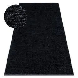 Tappeto FLORENCE 24021 Monocolore, glamour, tessitura piatta, frange - nero