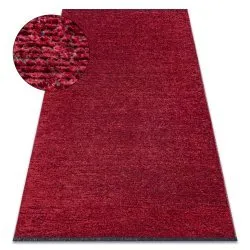 Tappeto FLORENCE 24021 Monocolore, glamour, tessitura piatta, frange - rosso