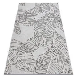 Tappeto LIRA E1482 Foglie, strutturato, moderno, glamour - grigio