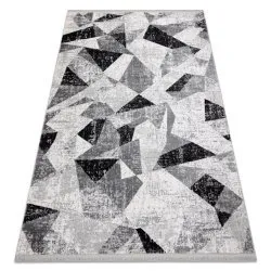 Tappeto TULS strutturale, frange 51211 moderno Geometrico antracite