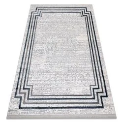 Tappeto TULS strutturale, frange 51242 telaio avorio / blu