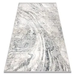 Tappeto TULS strutturale, frange 51328 vintage, astrazione avorio / grigio