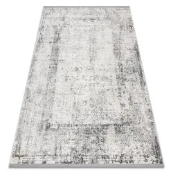 Tappeto TULS strutturale, frange 51324 vintage, Telaio avorio / grigio