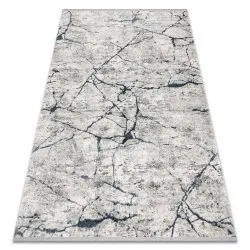 Tappeto TULS strutturale, frange 51320 moderno Marmo avorio / blu