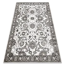 Tapis MATEO 8037/944 Moderno cornice, fiori - strutturale grigio / beige