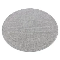 Tappeto TIMO 5979 cerchio SISAL all'aperto telaio grigio chiaro