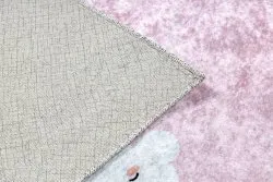 Tappeto lavabile JUNIOR 52063.802 Arcobaleno, nuvole per bambini antiscivolo - rosa