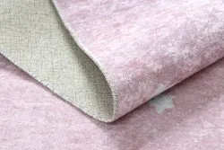 Tappeto lavabile JUNIOR 52063.802 Arcobaleno, nuvole per bambini antiscivolo - rosa