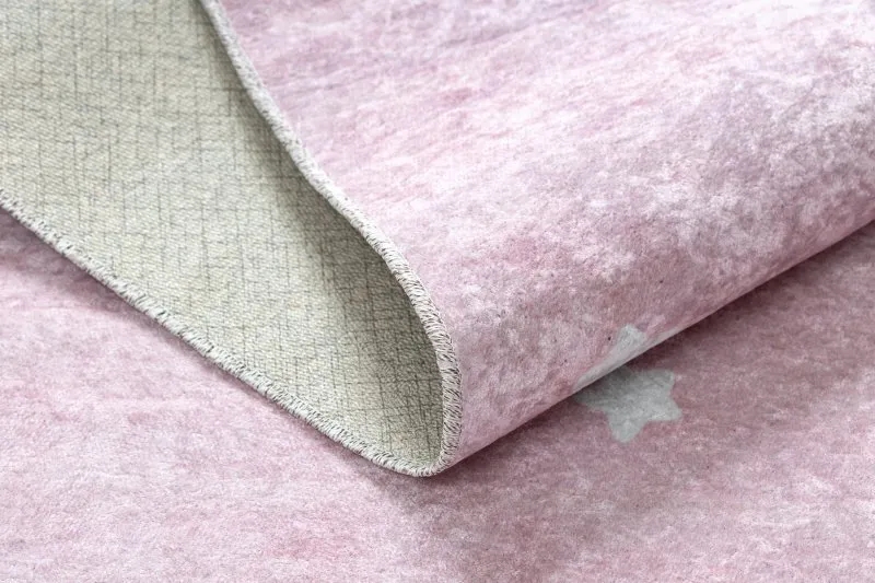 Tappeto lavabile JUNIOR 52063.802 Arcobaleno, nuvole per bambini antiscivolo - rosa