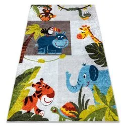 Tappeto lavabile JUNIOR 51858.802 animali, Africa per bambini antiscivolo - grigio