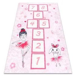 Tappeto lavabile JUNIOR 51828.802 campana, ballerina per bambini antiscivolo - rosa