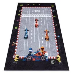 Tappeto lavabile JUNIOR 52108.801 Gara, formula 1 per bambini antiscivolo - grigio