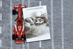 Dywan do prania JUNIOR 52108.801 Wyścigówka, formuła 1 dla dzieci, antypoślizgowy - szary