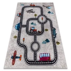 Tappeto lavabile JUNIOR 52242.801 Città, strade per bambini antiscivolo - beige / noir