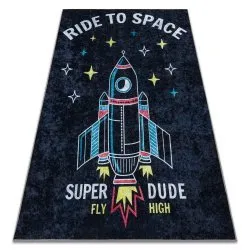 Tappeto lavabile JUNIOR 52069.801 Razzo spaziale per bambini antiscivolo - noir