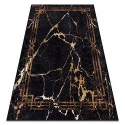Tappeto lavabile MIRO 51333.801 Marmo, telaio antiscivolo - nero / oro
